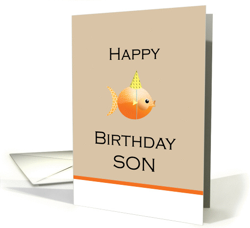 Happy Birthday Son Goldfish Party Hat It's O'fish'ial! card (878182)