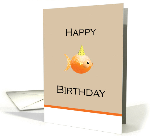 Happy Birthday Goldfish Party Hat card (878223)