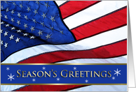 Season’s Greetings Patriotic Business Customer Christmas American Flag card
