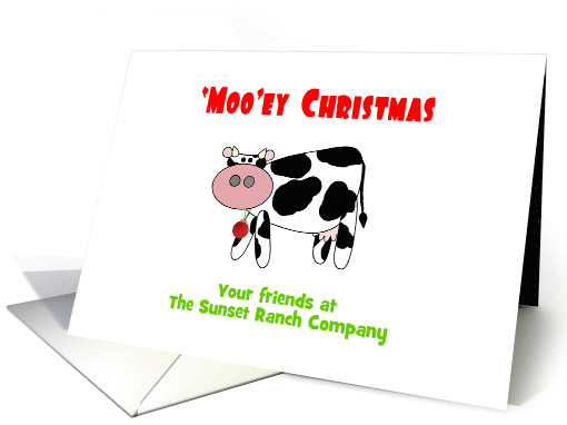 Farming Business Christmas Cow Humor Customizable Text card (882064)