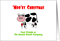 Farming Business Christmas Cow Humor Customizable Text card