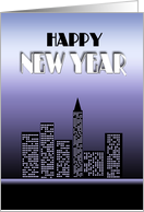 Happy New Year City at Night Scene Encouraging Words card