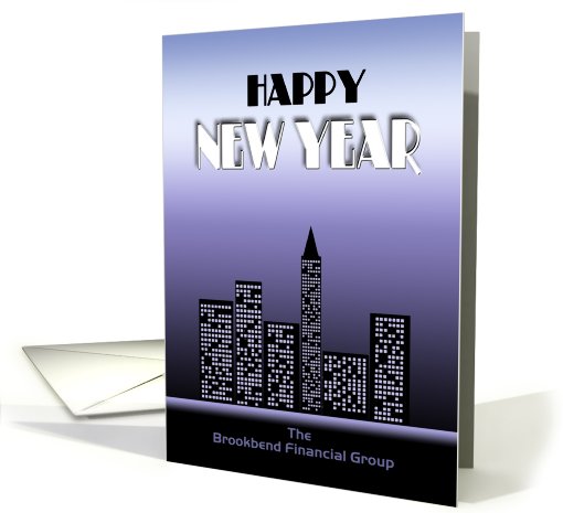 Happy New Year Employees Business City at Night Scene card (882724)