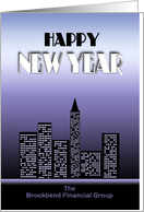 Happy New Year Employees Business City at Night Scene card