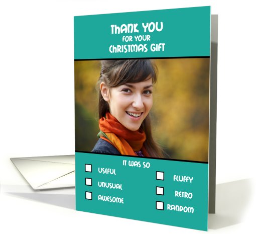 Thank you Christmas Gift Humorous Check Boxes List Photo card (888936)
