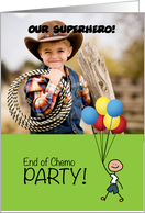 Invitation End of/Last Chemo Party Superhero Photo Card for Boy card