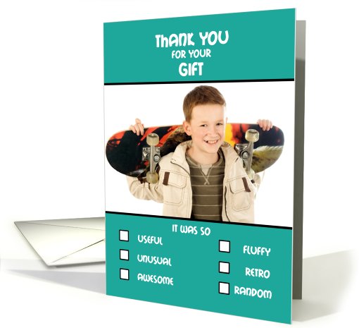 Thank you for your Gift Humorous Check Boxes List Photo card (892570)