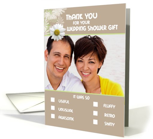 Thank you Wedding Shower Gift Humorous Check Boxes List Photo card