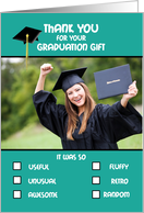 Thank you Graduation Gift Humorous Check Boxes List Photo card