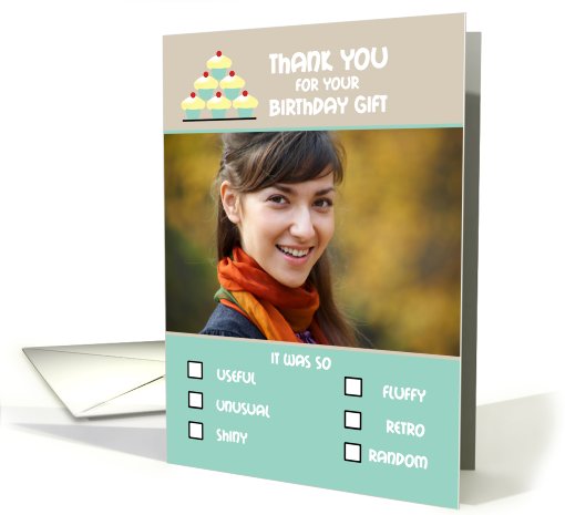 Thank you Birthday Gift Photo Card Humorous Check Boxes List card