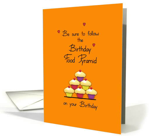Birthday Food Pyramid Cupcakes Humor card (902090)
