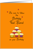 Birthday Food Pyramid Cupcakes Humor card