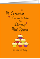 Co-worker Birthday Food Pyramid Cupcakes Humor card