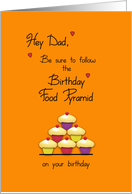 Dad Birthday Food Pyramid Cupcakes Humor card