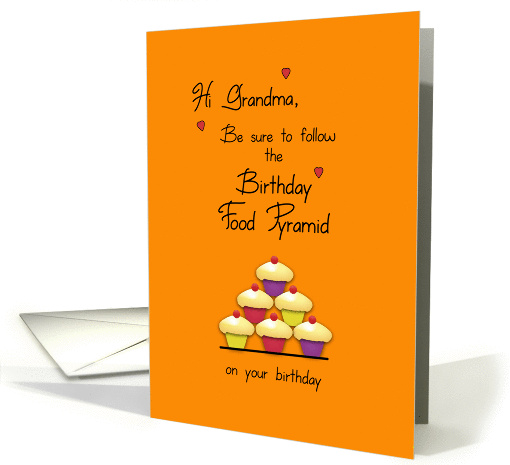 Grandma Birthday Food Pyramid Cupcakes Humor card (902433)