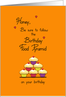 Husband Honey Birthday Food Pyramid Cupcakes Humor card
