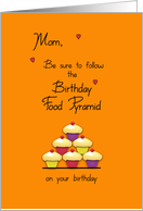Mom Birthday Food Pyramid Cupcakes Humor card