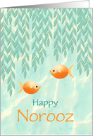 Happy Norooz Persian New Year Two Goldfish Custom Text card
