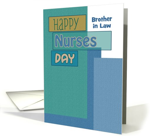 Nurses Day Brother in Law Blue Green Scrapbook Modern Custom Text card