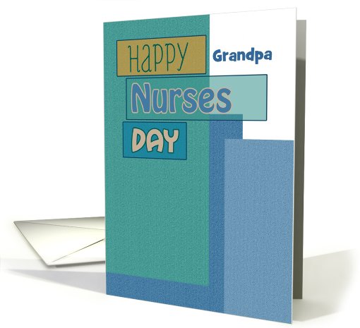 Nurses Day Grandpa Blue Green Scrapbook Modern Custom Text card