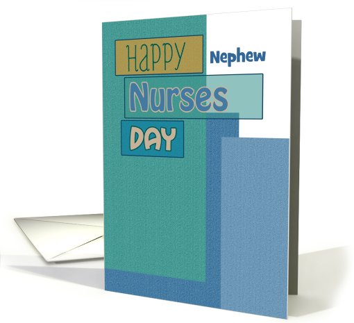 Nurses Day Nephew Blue Green Scrapbook Modern Custom Text card