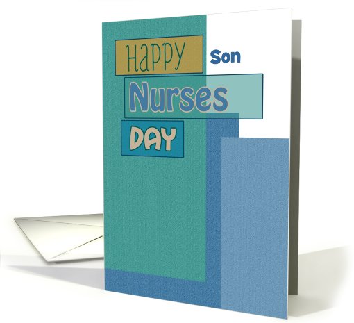 Nurses Day Son Blue Green Scrapbook Modern Custom Text card (909615)