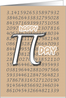 Happy Pi Day 3.14 March 14th Silver Pi Symbol card