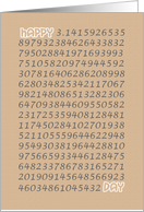 Happy Pi Day 3.14 March 14th Extended Grey Number on Beige card