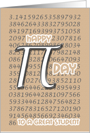 Happy Pi Day Student 3.14 March 14th Silver Pi Symbol card