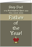 Step Dad Father’s Day Humor Father of the Year! Claim your Prize. card