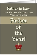 Father in Law Father’s Day Humor Father of the Year! card