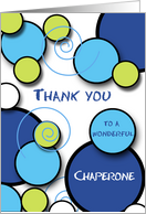 Thank you Chaperone Blue Circles and Swirls Modern Art card