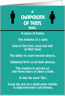 Thank you Chaperone of Teens Field Trip A Chaperone Needs ... Humor card
