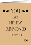 Law School Acceptance Congratulations You are Summoned Humor card