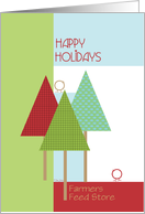Happy Holidays from Agricultural Business Custom Text Trees and Birds card