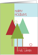 Happy Holidays to Mail Carrier Trees and Birds Christmas Design card