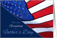 Grandson Happy Father’s Day Patriotic with American Flag card