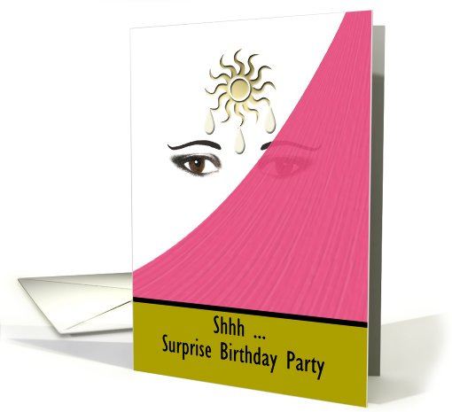 Invitation Custom Text Surprise Birthday Party Punjabi Woman Eyes card
