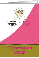Masquerade Party Invitation India Influence Woman’s Eyes Pink Veil card