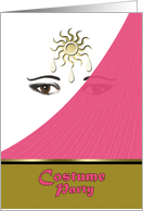 Costume Party Invitation India Influence Woman’s Eyes Pink Veil card