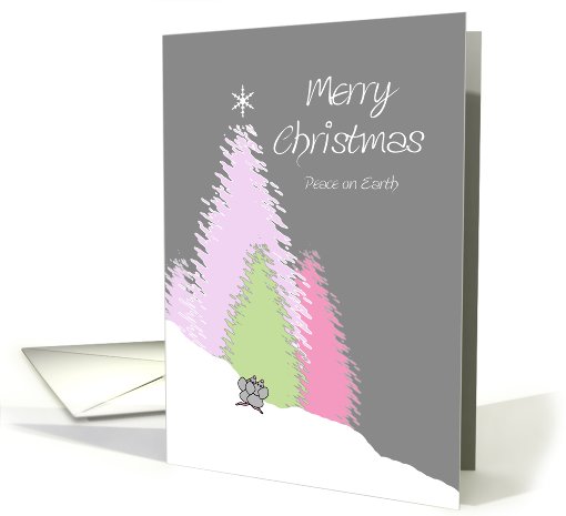Merry Christmas Peace on Earth Mice in Snow card (943851)