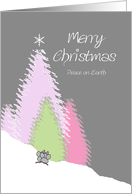 Merry Christmas Peace on Earth Mice in Snow card