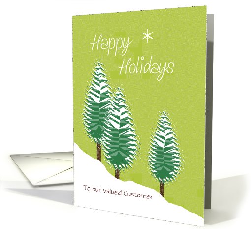 Happy Holidays Customer Custom Text Evergreen Trees in... (944020)