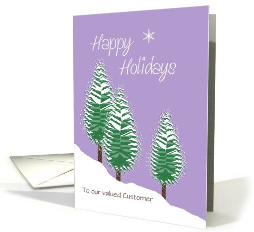 Happy Holidays Customer Custom Text Evergreen Trees in... (947962)