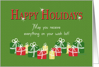 Teens Happy Holidays Presents Everything on your Wish List card