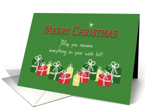 Teens Merry Christmas Presents Everything on your Wish List Red card