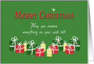 Teens Merry Christmas Presents Everything on your Wish List Red card