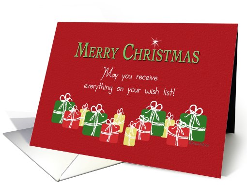 Merry Christmas Presents Everything on your Wish List Red card