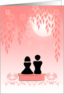 Chinese Moon Festival Lovers and Bright Moon card