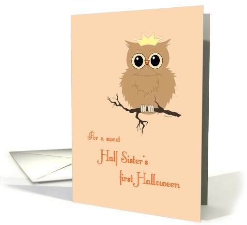 Half Sister First Halloween Cute Owl on Tree Branch and... (966475)